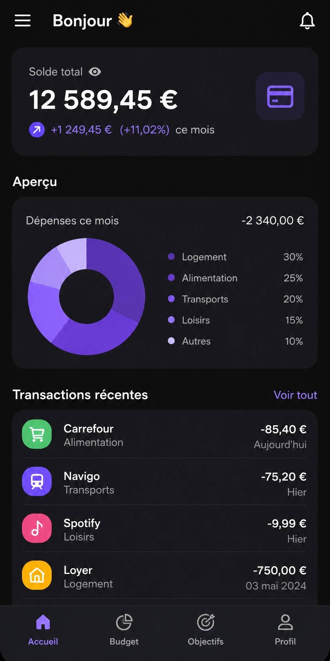 App Finance Dark